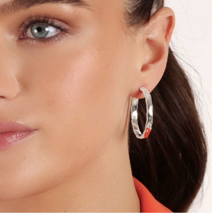 DOMINO FORSØLVET ØRERINGER, 30MM