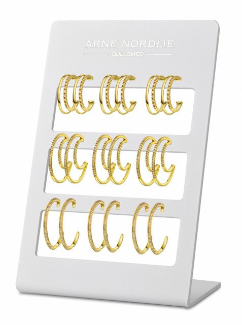 Øreringer i forgylt sølv med zirkonia