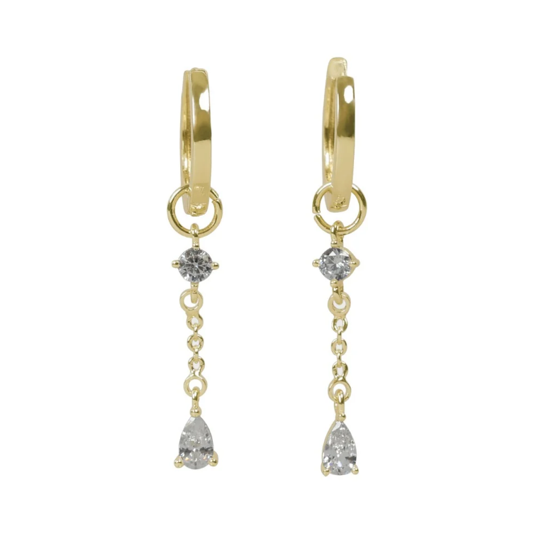 Trinity Chain Øreringer med zirkonia, Clear