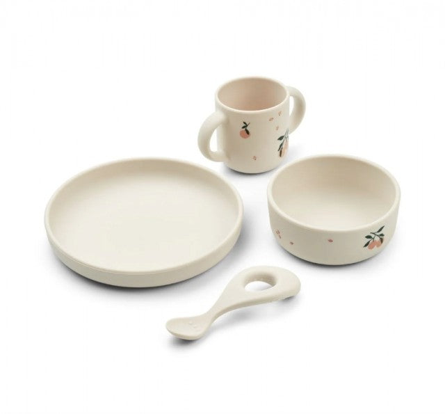 Vivi Spisesett 4 deler, Peach/Sea Shell