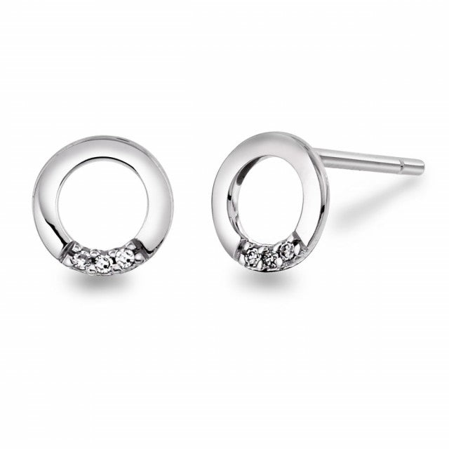 Øredobber i hvitt gull med dia. 0,02 ct