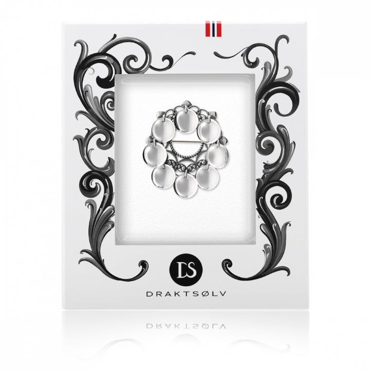 Solveig sølje med løv, oksidert