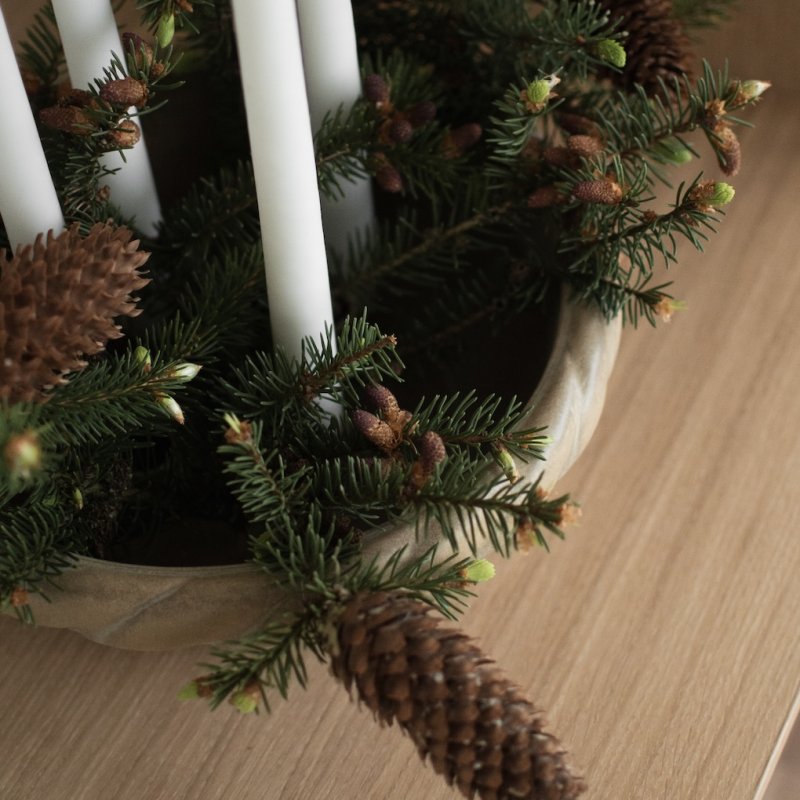 Twine Plate Candle Holder, Beige