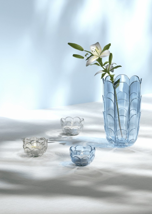 LILY VASE 19CM, BLUE IRIS