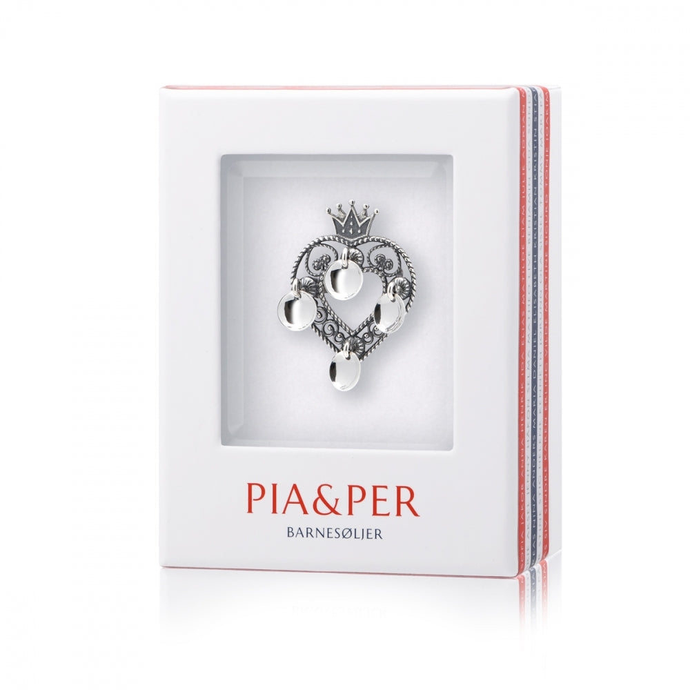 Pia & Per Prinsessesølje, oksidert m/løv