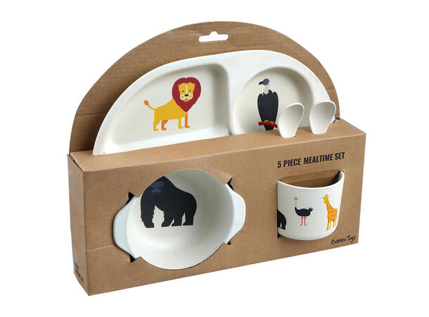Barbo Toys Safari spisesett i melamin, 5 deler