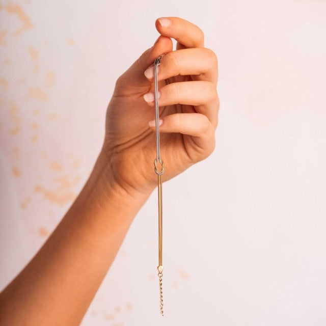 Unity armbånd i sølv, To-farget