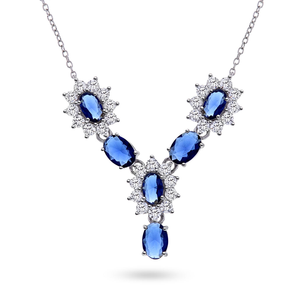 Royal smykke i sølv med blå stener