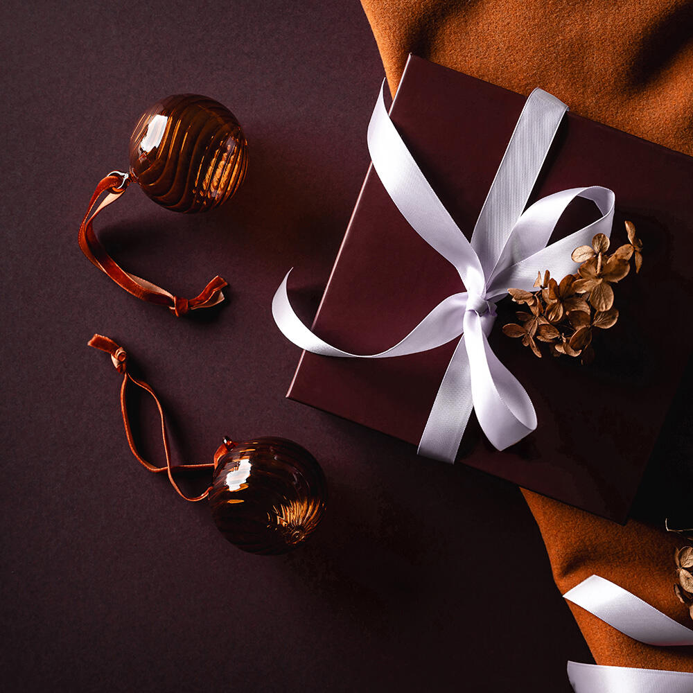 Glasskule 6 cm, Amber