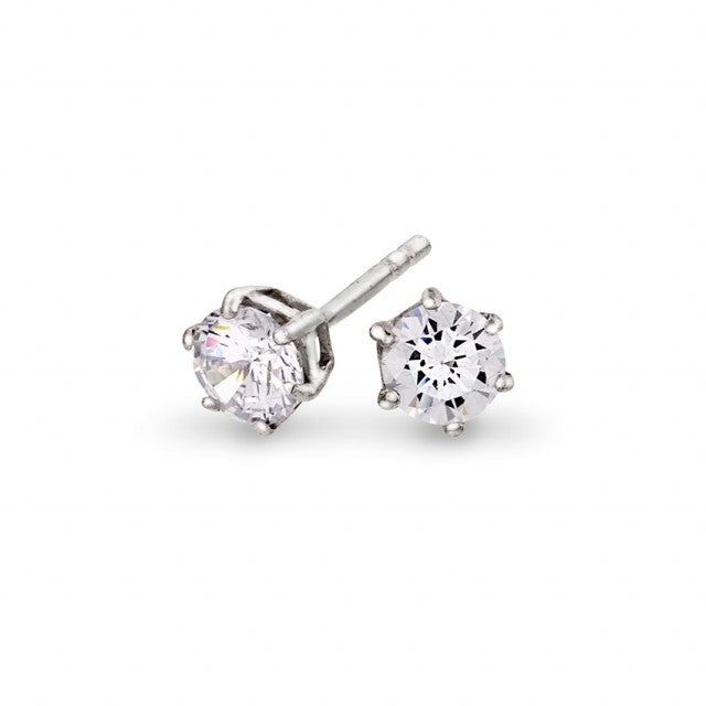 Øredobber i gull med zirkonia, 3 mm