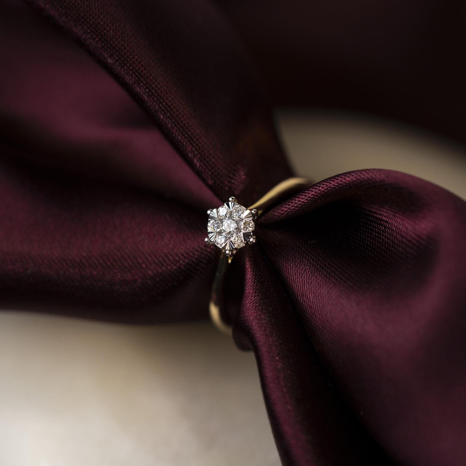 Ring i gull med diamant 0,15 ct WP