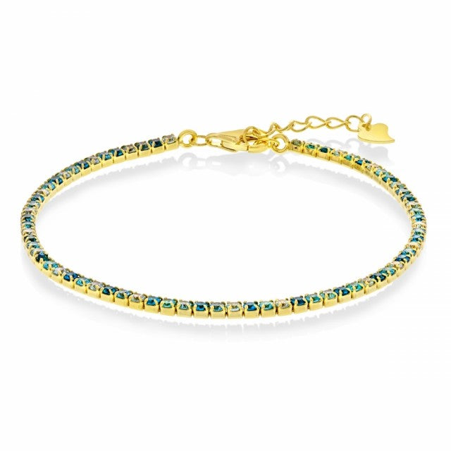 Armbånd i forgylt sølv med zirkonia, Turkis