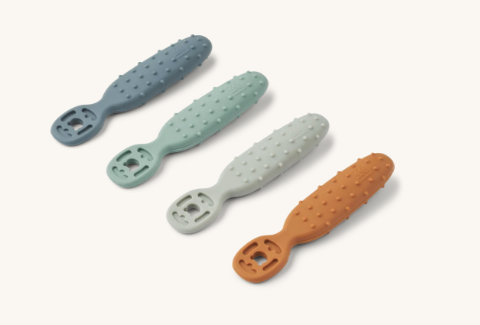 Caelia Baby Lær å spise selv skje 4pk, Pale Tuscany