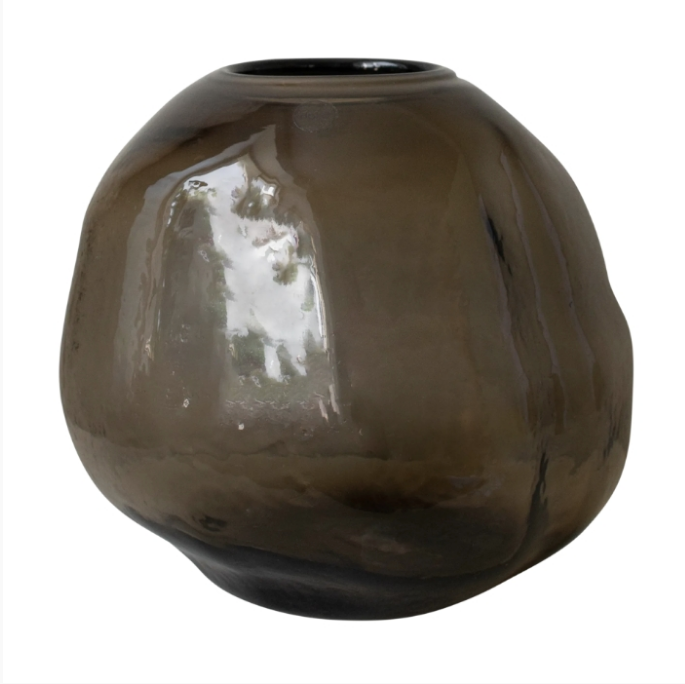 PEBBLE VASE LARGE, BRUN