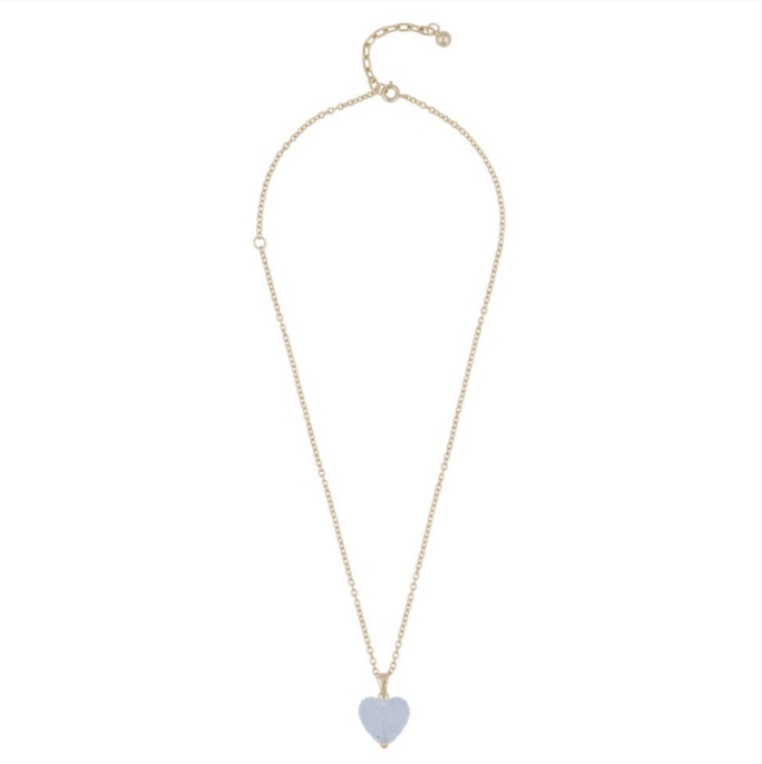 SUGAR HEARTS FORGYLT HALSKJEDE, LYS BLÅ
