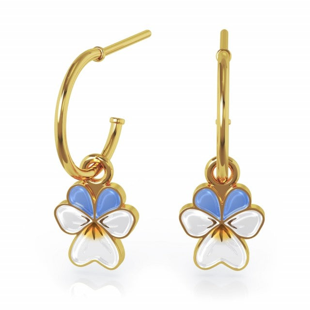 LIV Øredobber i forgylt sølv, blå Natt og Dag