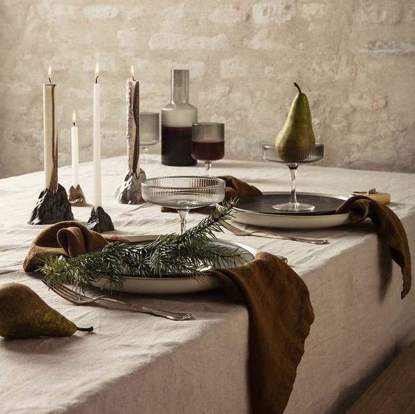 Stone Candle Holder Large, Brass