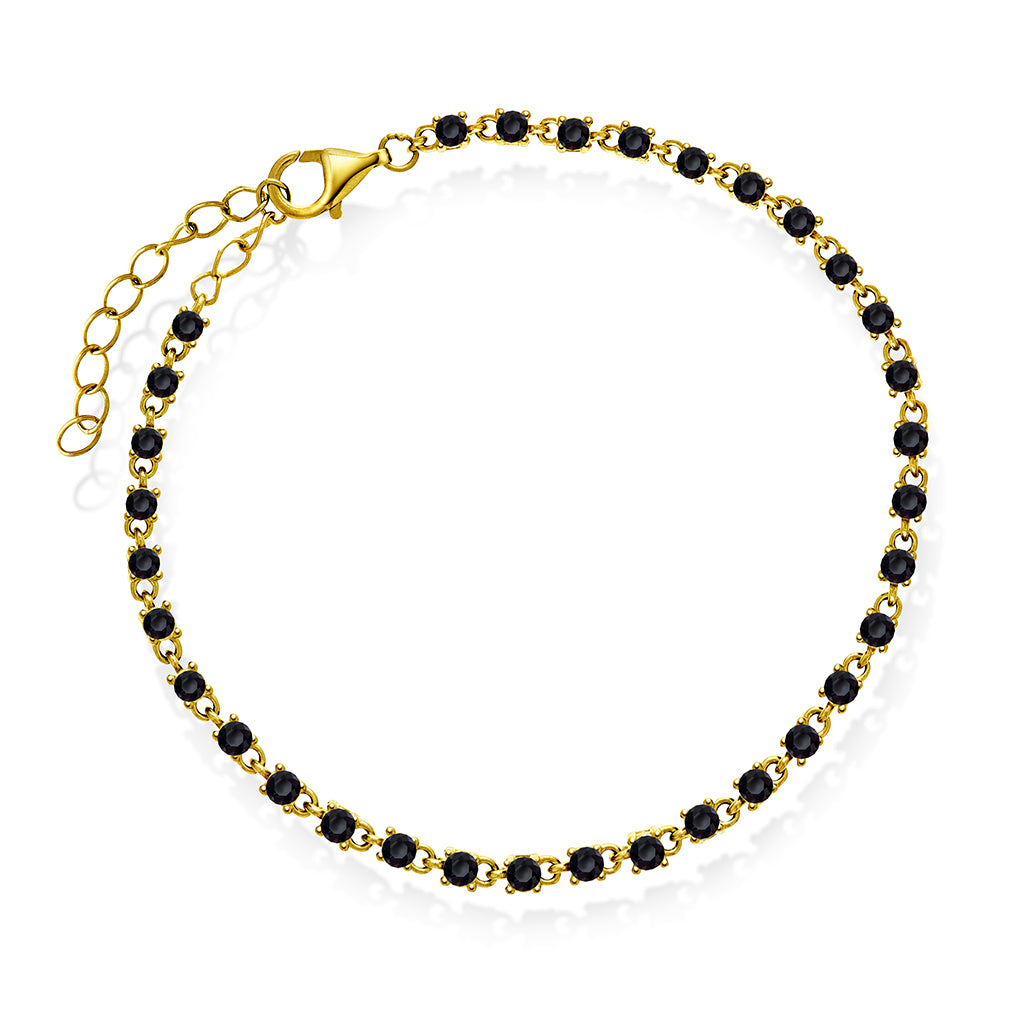 Zela armbånd i sølv med svart zirkonia