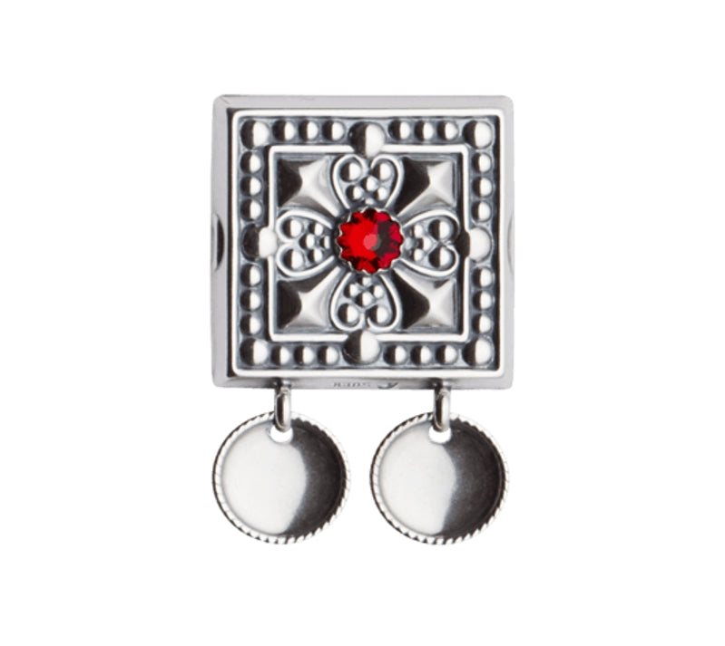 Beltestøl med rød stein, oksidert