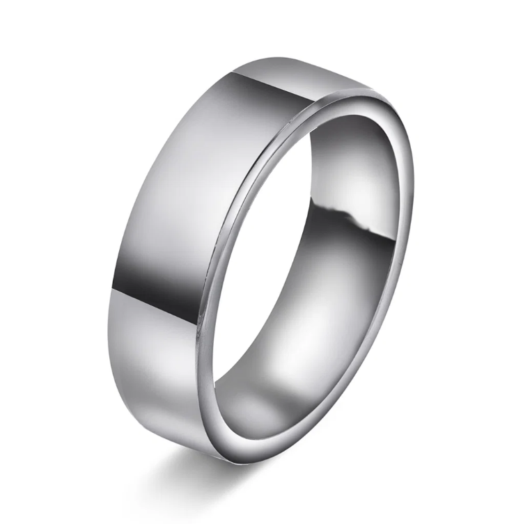 Giftering i hvitt gull, 6 mm