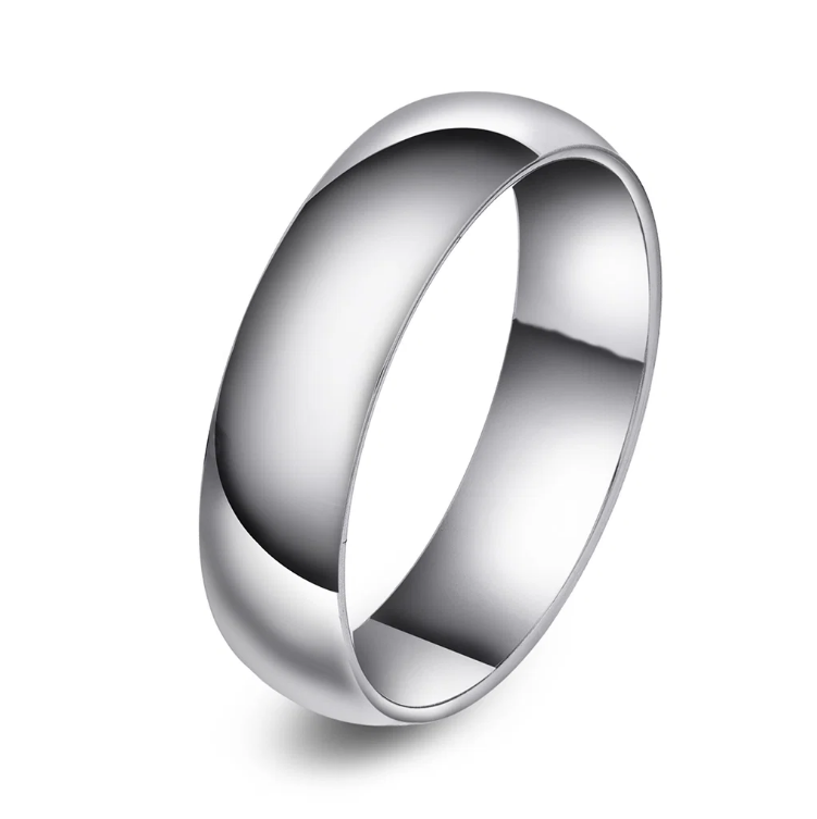 Giftering i hvitt gull, 5 mm