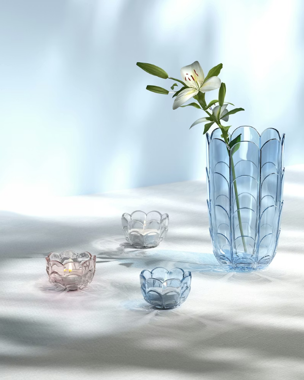 LILY VASE 19CM, BLUE IRIS
