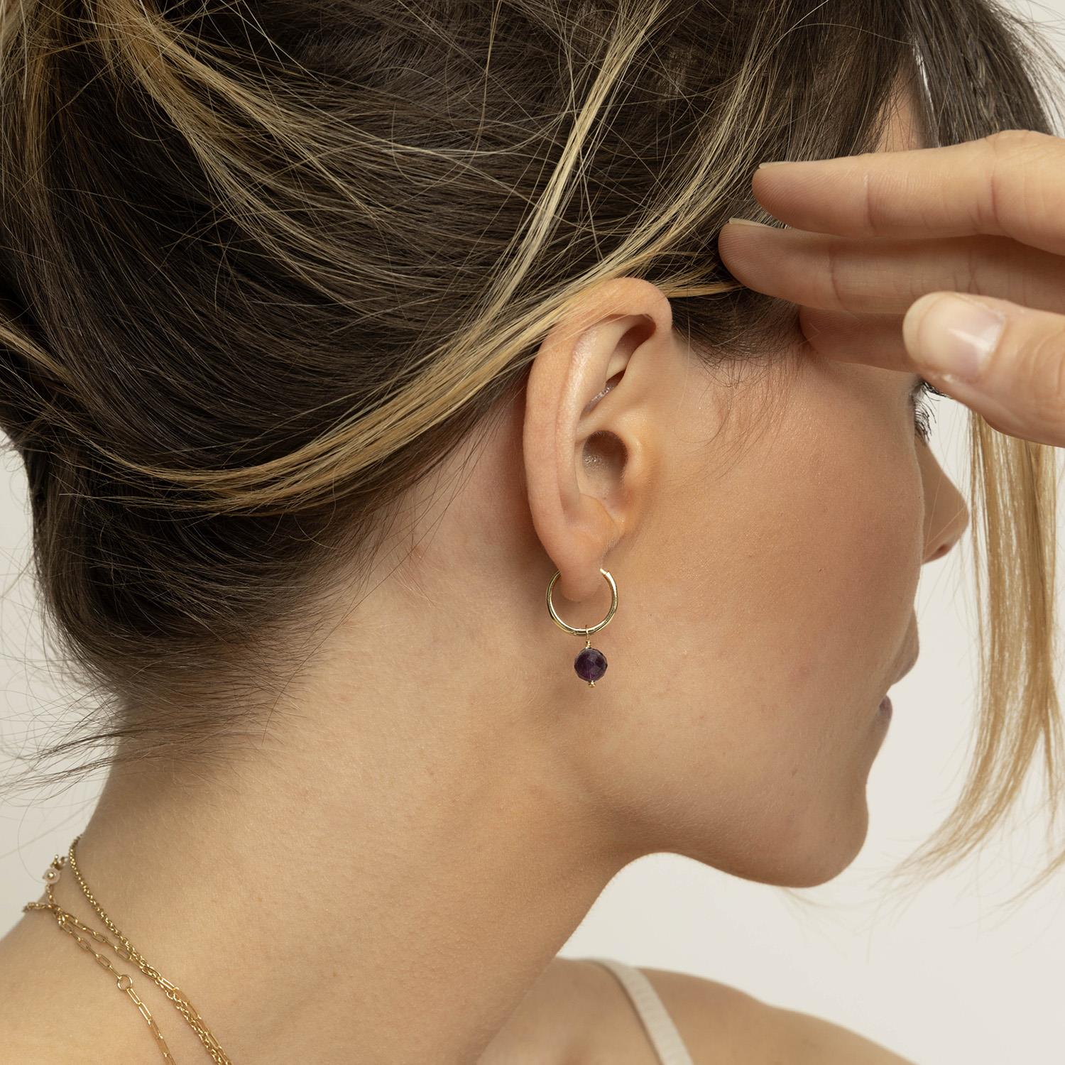 Harmony øreringer i sølv med ametyst