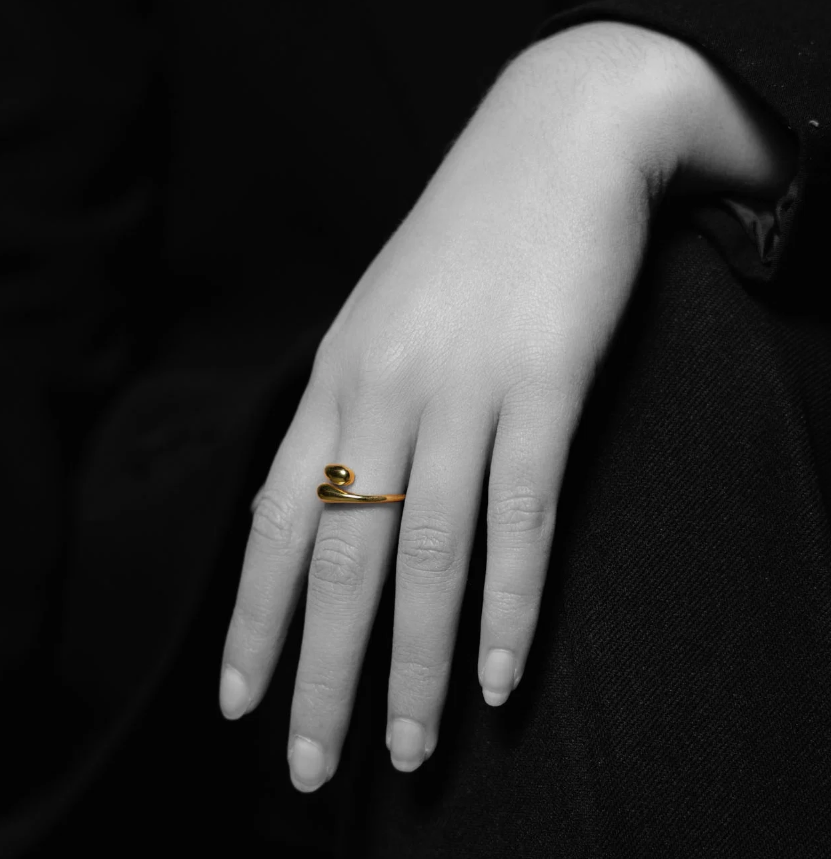 Edge ring i sølv, Justerbar