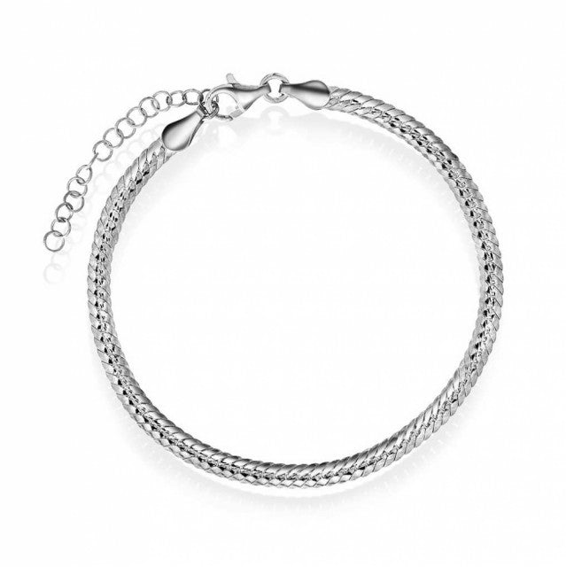 Armbånd i sølv, oval panser