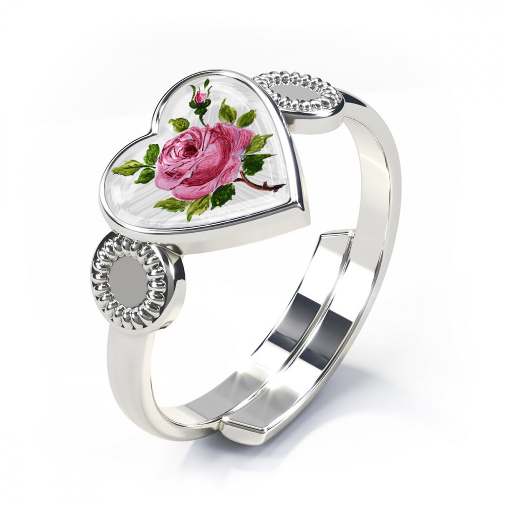 Ring i sølv, Rosemotiv