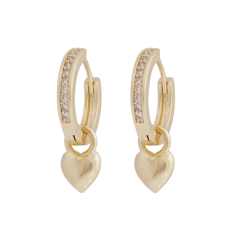 Cute crystal øreringer, forgylt