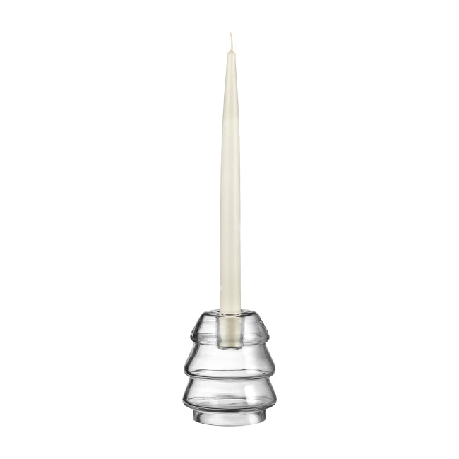 Glasstre stearinlysholder, 10,5cm