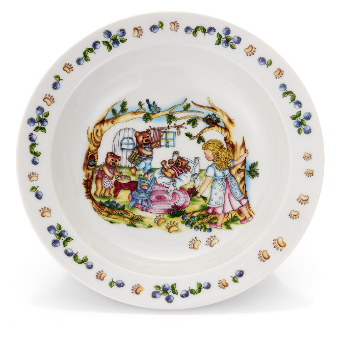 Gullhår, Grøtskål og skje