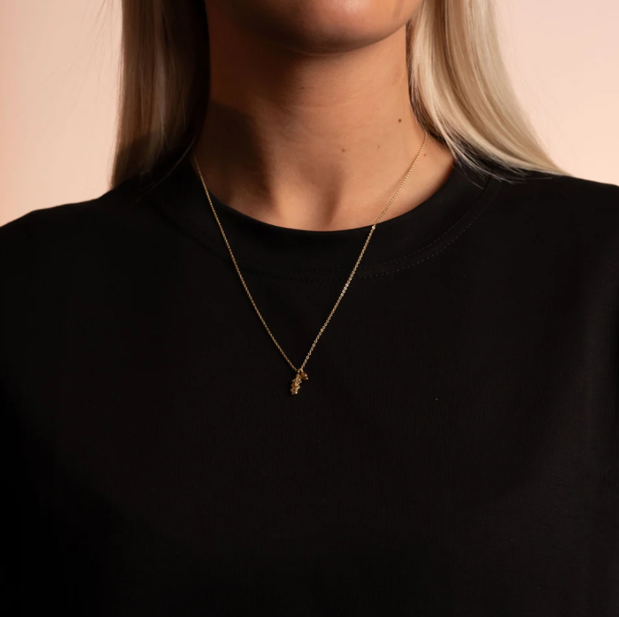 Cat stone pendant halskjede, brun