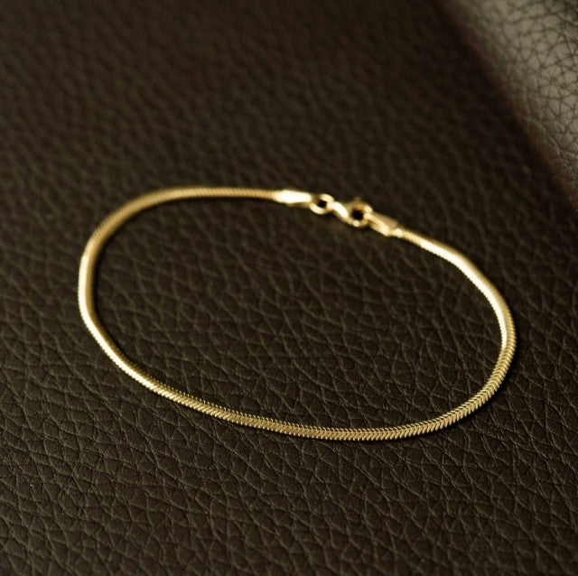 Slange armbånd i gull, 3 mm