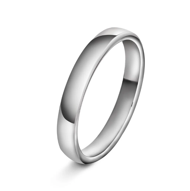 Giftering i hvitt gull, 3 mm