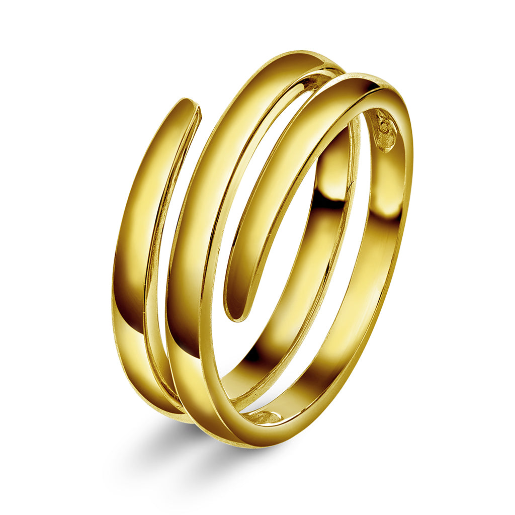 Spiral Elegance Ring i  forgylt sølv med zirkonia