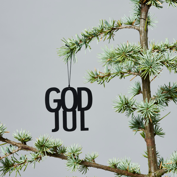 Oppheng God Jul svart, 2 stk
