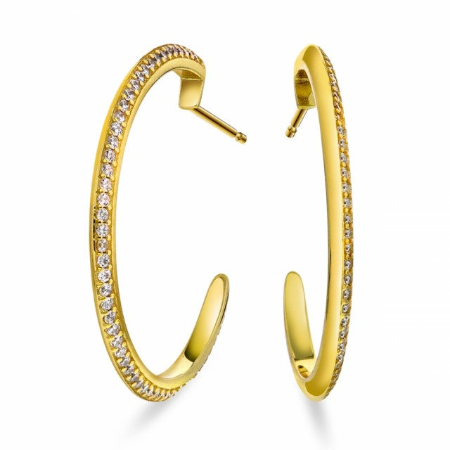 Øreringer i forgylt sølv med zirkonia