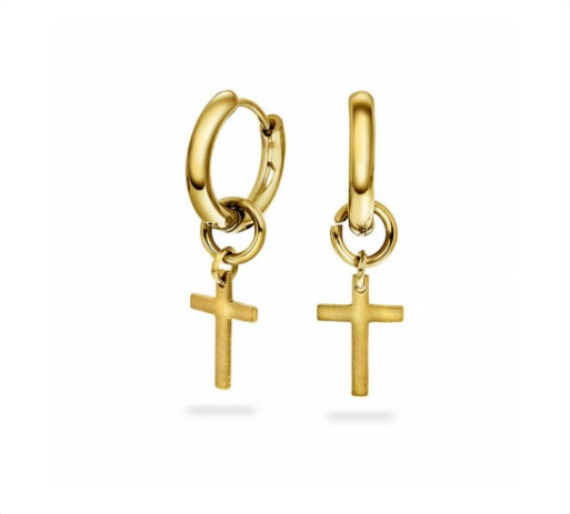 Alexander - Øreringer i forgylt stål, Kors