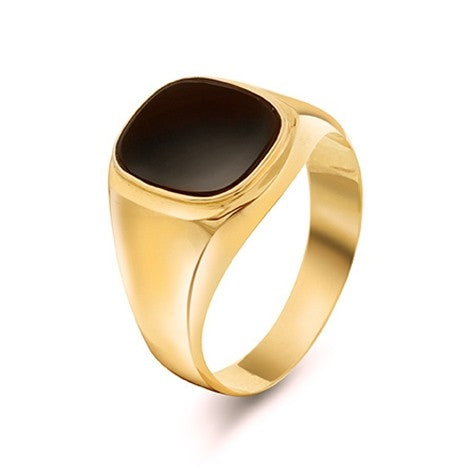 Ring i gull med onyx