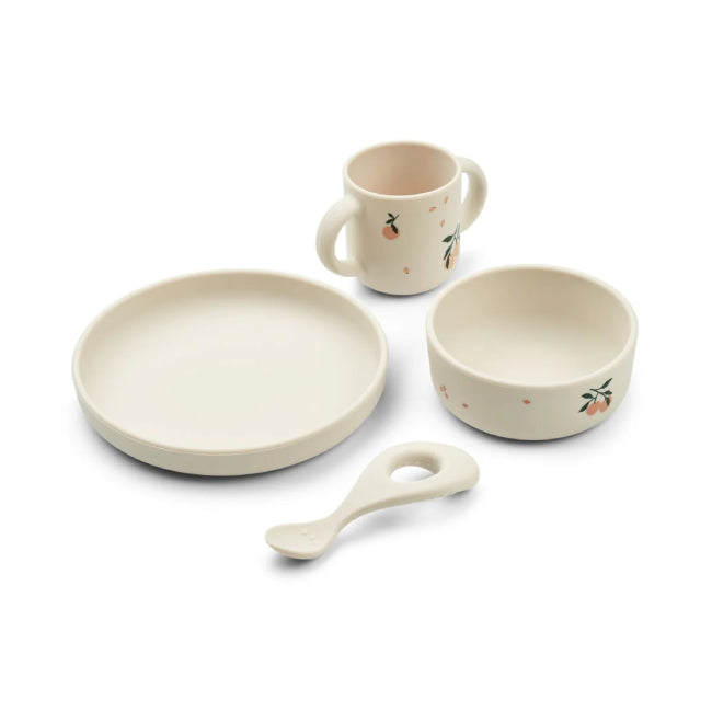 Vivi Spisesett 4 deler, Peach/Sea Shell