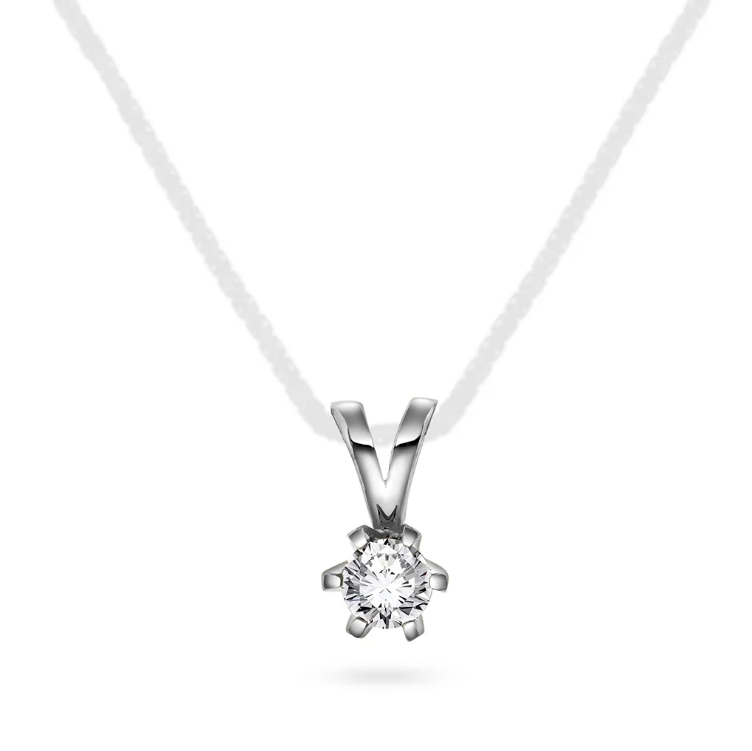 Vida Anheng i hvitt gull med dia. 0,10ct TWSI