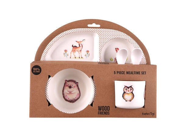 Barbo Toys WOOD FRIENDS SERVISE I MELAMIN, 5 DELER