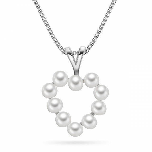 Smykke i sølv med perler, Hjerte