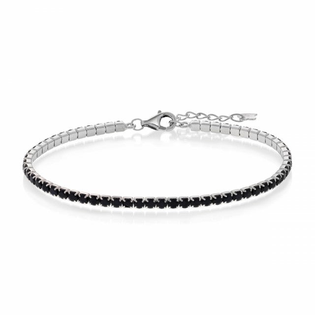 Armbånd i sølv med zirkonia, Svart