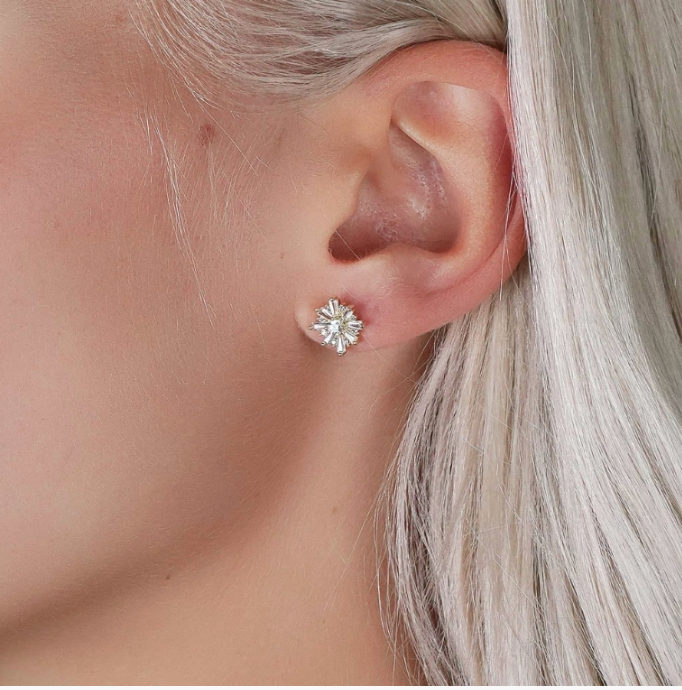 MISTY ROUND FORGYLTE ØREDOBBER MED ZIRKONIA, 10MM