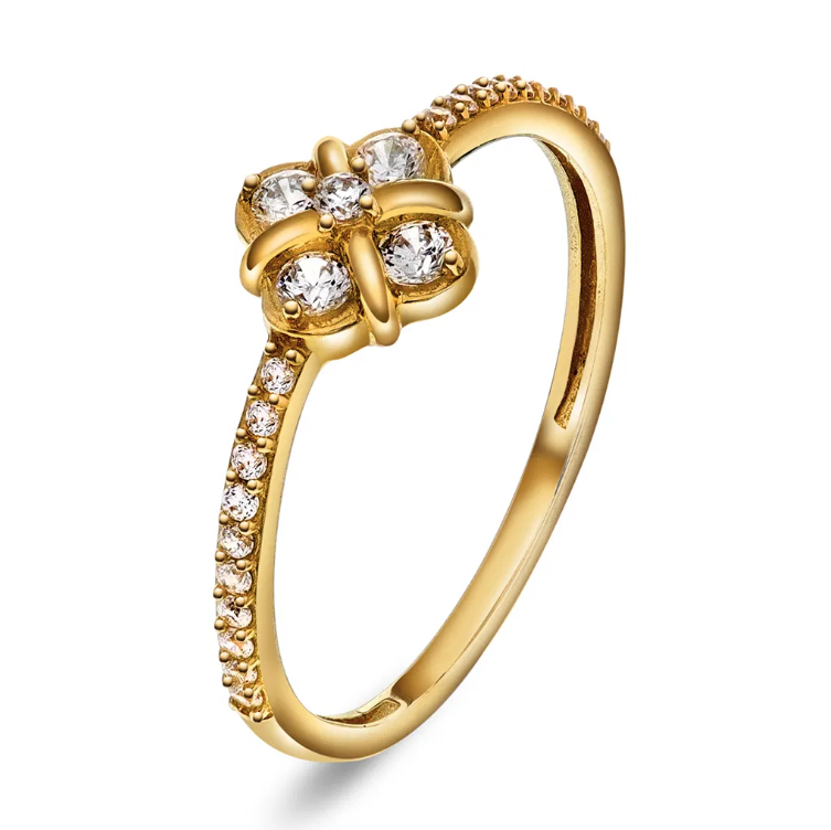 Ring i gull med zirkonia