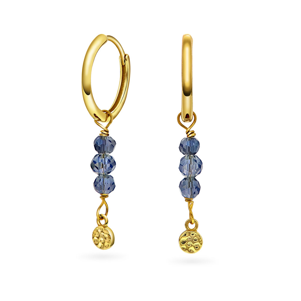 Fairy øreringer i sølv, dyp blå