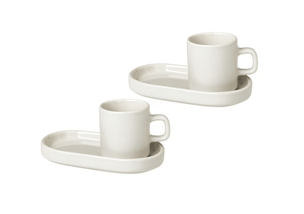 Pilar espressokopp med fat 2-stk.